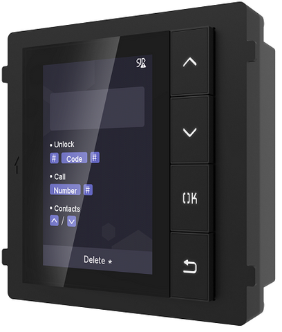 Hikvision Intercom, Gen 2, Display Module, 3.5In Monitor, 4 Scroll Buttons (Kd-Dis)