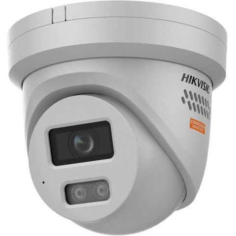 Hikvision Polymer 8 MP  Anti-Corrosion Fixed Turret, Smart Hybrid Light, Ik10, IP68, 2 Way Audio,2.8mm, Special Order Only